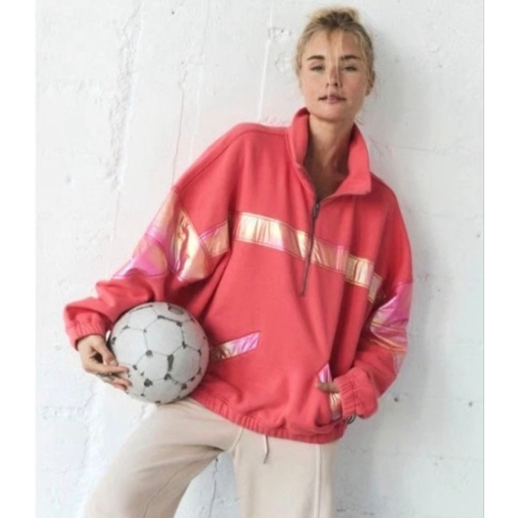 FP Movement by Free People Tops - FP Movement by Free People Away We Go Half Zip NWT XS Hibiscus